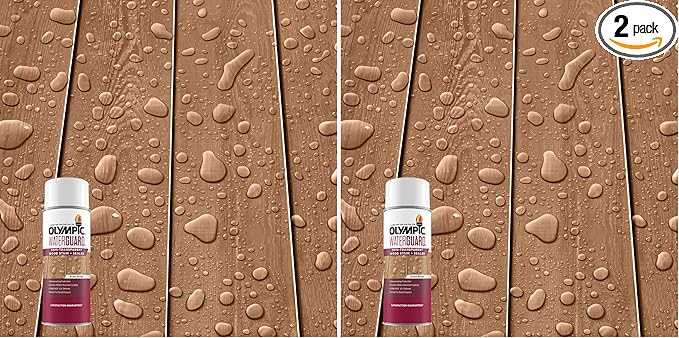 Olympic WaterGuard 11.75 oz. Acorn Brown Semi-Transparent Exterior Wood Stain Plus Sealer (Pack of 2)