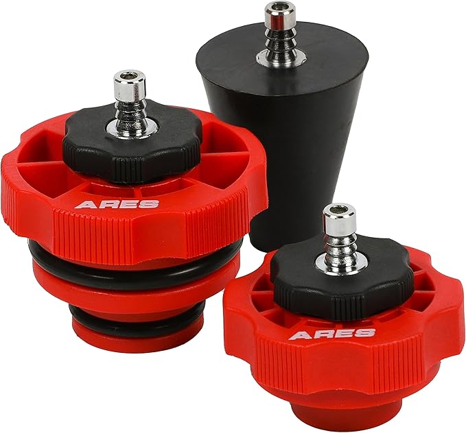 ARES 18069 – 3-Piece Power Steering Adapter Kit – Adapters for Manual Vacuum Pumps Easily Purge Air from Power Steering System on Most Standard Vehicles