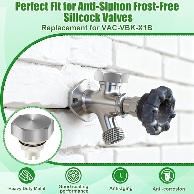 1+1 Pack Vacuum Breaker Repair Kit Replacement for VACVBKX1B Heavy Duty Metal Outdoor Faucet Repair Kit for Traditional Anti Siphon Frost Free Sillcock Valves Anti Siphon Valve Repair Kit-Coldirsoap