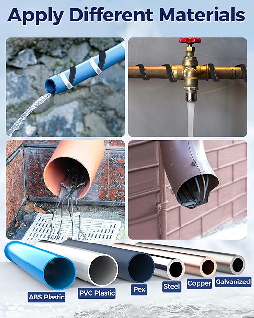 6FT Heat Tape for Water Pipes Electric Heat Tape for Water Pipe Freeze Protection, Heat Cable for Water Pipes Self-Regulating Heating Cable for Metal and Plastic Pipes, 8W/FT, 120V