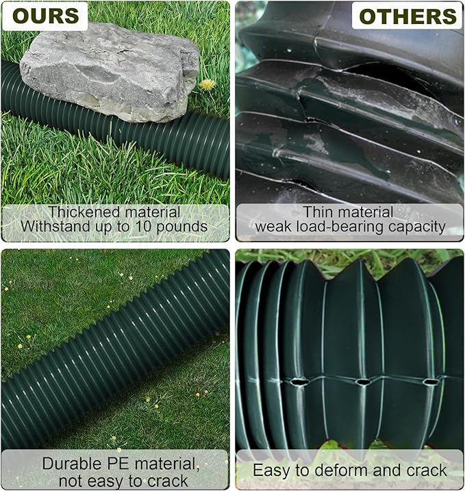 Rain Gutter Downspout Extensions, Downspout Extender for Rainwater Drainage Flexible, Down Spout Drain Extension Pipe and Extendable from 21 to 66 Inches (3 Pack, Green)