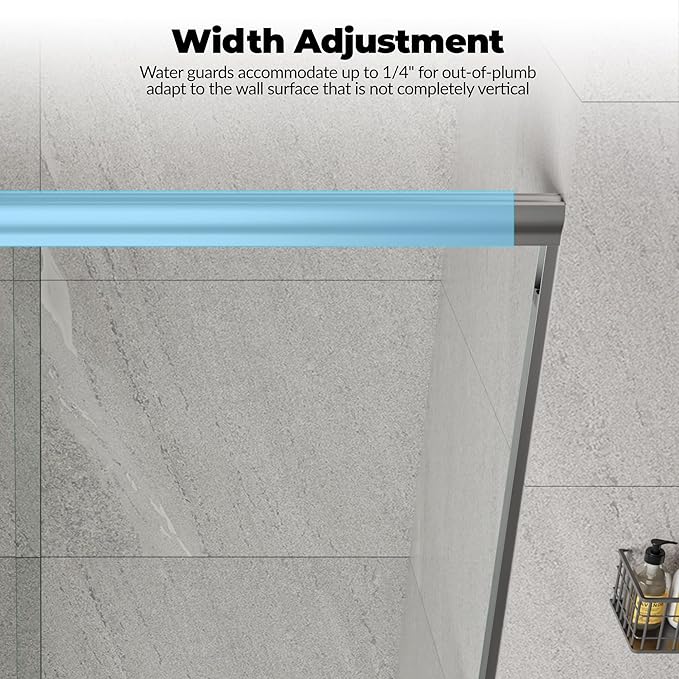 60" W x 72" H Single Sliding Shower Door - Bypass Space Saving Design with 1/4” Clear Tempered Glass & Aluminum Alloy Frame, Easy Installation & Reversible Hinges, Brushed Nickel