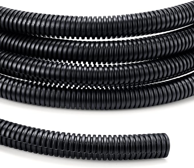 Wire Loom 3/8 inch 10ft, YCLYC Split Loom, Outdoor Cord Protector, Flexible Wire Conduit Automotive, Wire Protector Tubing, Black