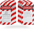 TRADESAFE Lockout Tagout Tags - 10 Danger Do Not Operate Tags with 10 Zip Ties, Premium 32 mil Vinyl, OSHA Compliant Loto Tags for Lock Out Tag Out, Out of Service, Electrical Equipment Repair