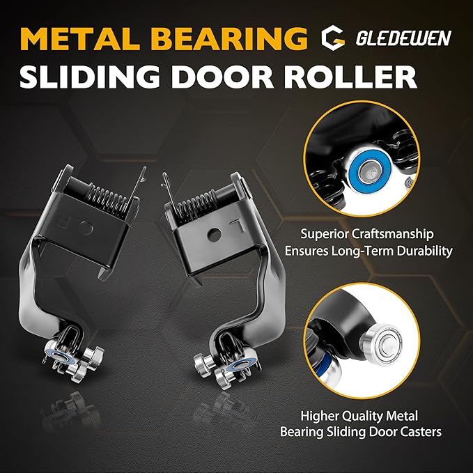 Sliding Door Roller with Metal Bearing Assembly Fit for 2005-2010 Honda Odyssey EX EX-L Touring, 1 Pair Left & Right Replaces# 72561-SHJ-A21 72521-SHJ-A21