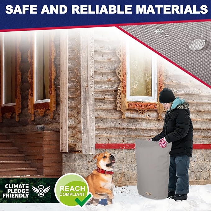 Backflow Preventer Cover Insulated (5˚F) - 18" W x 34" H Backflow Cover for Winter Pipe Freeze Protection - Sprinkler Covers for Outside - Double Wall Insulation Cover Grey