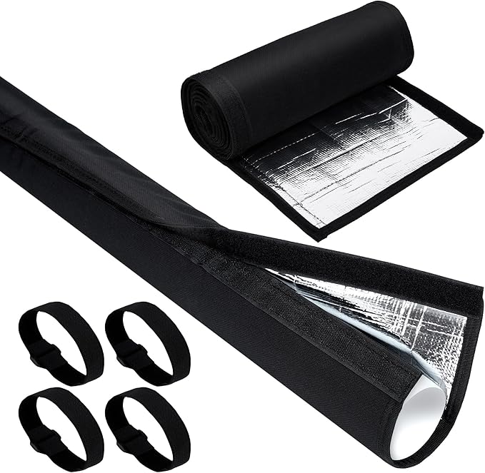 3 Layers HVAC Copper Pipe Insulation Cover 600D Oxford AC Copper Line Insulation Sleeve Wrap 4 Adjustable Straps for Central Air Conditioning Pipes Wires Cables Water Pipes，72x10.2Inch