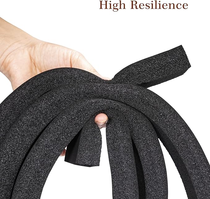 Yotache Air Conditioner Window Seal Kit - 1"x1" High Resilience Foam Weather Stripping Insulation Strip for AC, Noise Reducing, Air Leak Proof, No Glue, 13Ft Long (6.5Ft x 2 Rolls, Black)