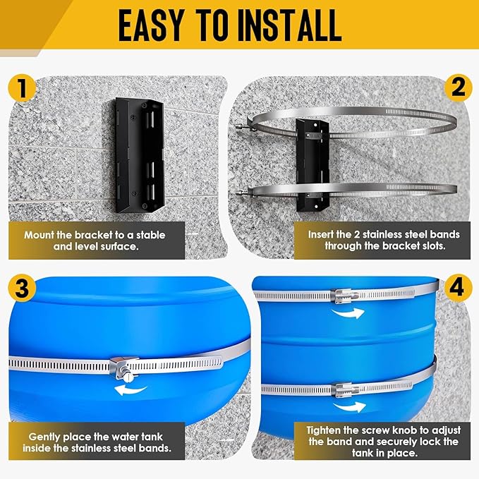 Expansion Tank Mounting Bracket with 2 Earthquake Straps - for 1 to 5 Gallon Thermal Expansion Tanks,Hot Water Heater Accessory to 13" Diameter Tanks & 5lb Propane Tanks, Wall Mount Holder (2)