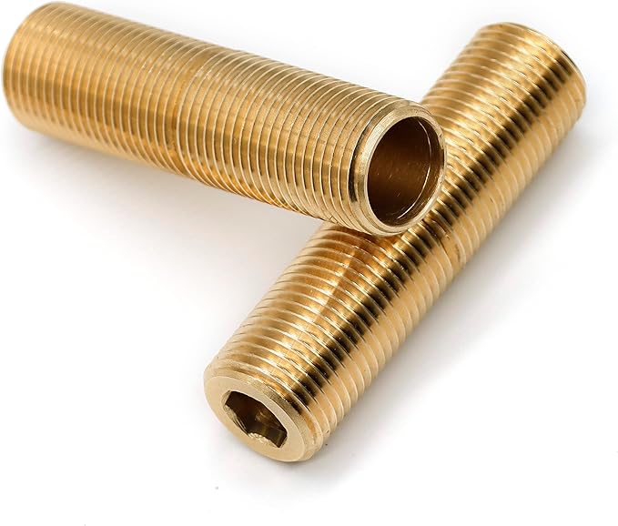 (2 pcs) Brass Pipe Adapter Plumbing, G Thread 1/2" Male to NPT Thread 1/2" Male Pipe Fitting Adapter, 3 inch Length, Seamless and Leakproof (3" Length)