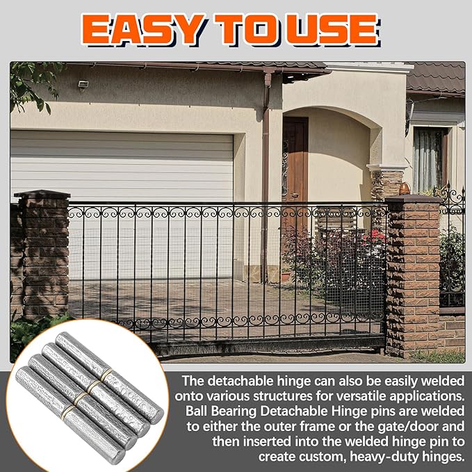 15 Pack 4-5/8" x 5/8" Weld on Bullet Hinges BBQ Smoker Weldable Barrel Hinges Heavy Duty Carbon Steel Detachable Gate Door Fittings for Swing Door Trailer Ramp