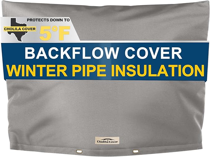 Backflow Preventer Cover Insulated (5˚F) - 36" W x 24" H Backflow Cover for Winter Pipe Freeze Protection - Sprinkler Covers for Outside, Double Wall Insulation Cover Grey