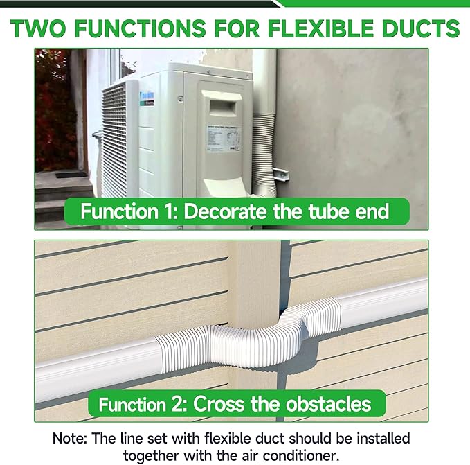 4'' 19.5 Ft Mini Split Line Cover Set, PVC & PP Pipe Covers for Mini Split Lines, Line Guard for Central AC, White