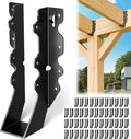50 Pcs Black 2x8 Joist Hanger,LU28 18 Gauge Double Shear Face Mount Joist Hanger,Hurricane Ties for Rafters Tie Brackets Great for Floor Deck and Ceiling Joists