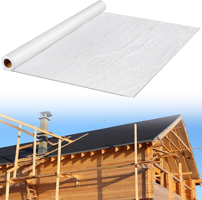 4 × 120 ft House Wrap, Durable Water-Resistant Weather Barrier Membrane for Home Building, Breathable Wrb for Walls and Siding for Home Waterproofing
