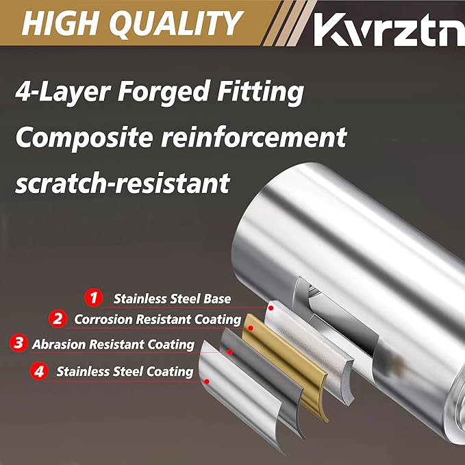 1" NPT Male to 3/4" NPT Female Reducer Bushing,2 Pcs 304 Stainless Steel NPT Reducing Adapter Pipe Fitting, Heavy Duty Pipe Hex Bushing for Reducing Pipe