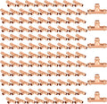 100-Pack GUOFIS Copper Press Tee,1/2" x 1/2"x 1/2" Tee Fittings for Copper Tube Connection with Stop(PRESS009-100Pack)
