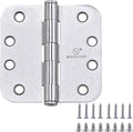Satin Nickel Heavy Duty Hinge 4 X 4 Inch Commercial Door Hinges with 5/8" Radius Corners Interior and Exterior Hardware for Doors Hinge 3Pack