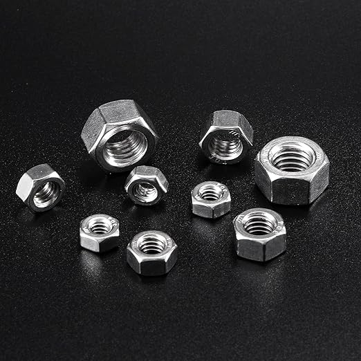 3/8-16 Hex Nuts 50Pcs 304 Stainless Steel 18-8, Full Thread, Hex Drive, Bright Finish by SG TZH