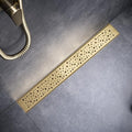 Linear Shower Drain 28 Inch, Bubbles Shower Drain SUS-304 Stainless Steel, 51L/Min Fast Drainage Floor Linear Drain, US Standard CUPC Certified, Zirconium Gold, SD-099
