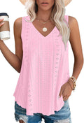OFEEFAN Womens Tank Tops V Neck Sleeveless Flowy Loose Fit Basic Casual Summer Tops