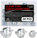 Hromee Cable Connectors, 20PCS 1/2" 3/4" 1” Clamp Type Cable Connectors Assortment for Metallic Conduit Protect Cables