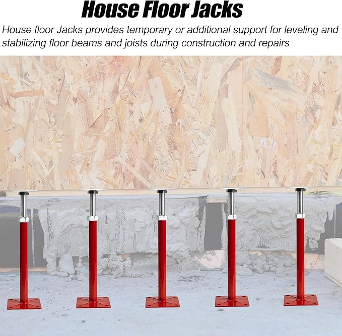 House Jacks for Lifting, 11"-16" Small Screw Jacks Floor Jack Stands, House Floor Jacks Post Pole for Leveling, Adjustable Floor Joist Support Jack for House Foundation Temporary Support
