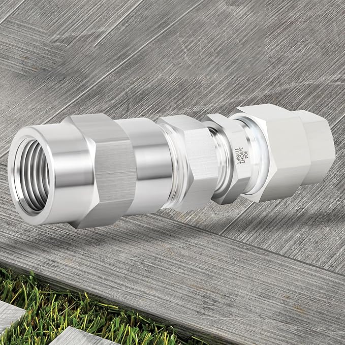 TAISHER 1PCS 304 Stainless Steel Garden Hose Adapter, 3/4" GHT Male x 1/2" NPT Male Garden Hose Connector with Washers