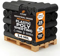 Xpose Safety Black Plastic Sheeting (Bulk Half Pallet 25 Pack) – 10' x 100' Rolls – Heavy Duty 3.4 Mil Poly Sheet – Waterproof, Dustproof, Vapor Barrier – for Construction, Painting, Industrial Use