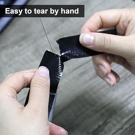 Black Duct Tape, 1 inch x 60 yds, HeavyDuty, Flexible, No Residue, All-Weather Waterproof Tape, UV Resistant for Crafts & Home Improvement