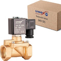 UNOX 1 inch NPT Solenoid Valve 24V DC, Brass Control Valve Normally Closed - 7-232 PSI Multi-Purpose Reliable Control Valve for Water and Air - Solenoid Valves