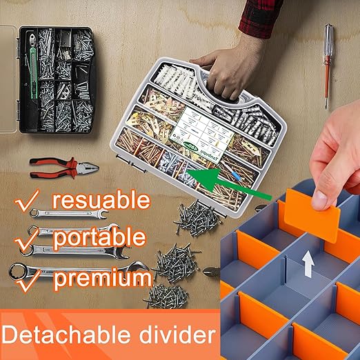 480Pcs Self Drilling Drywall Anchors 4 Sizes Zinc Plated Steel Sheetrock Anchors and 5 Sizes Screws (2025 Upgraded) no Drilling Required Easy Application