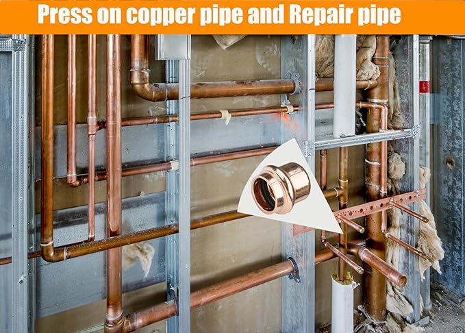 WHK 8 Pack 3/4 Inch Press Propress Copper End Cap Press Pro Press 3/4" Cooper End Plug Press Fittings Copper Pipe End Cap(Lead-Free)