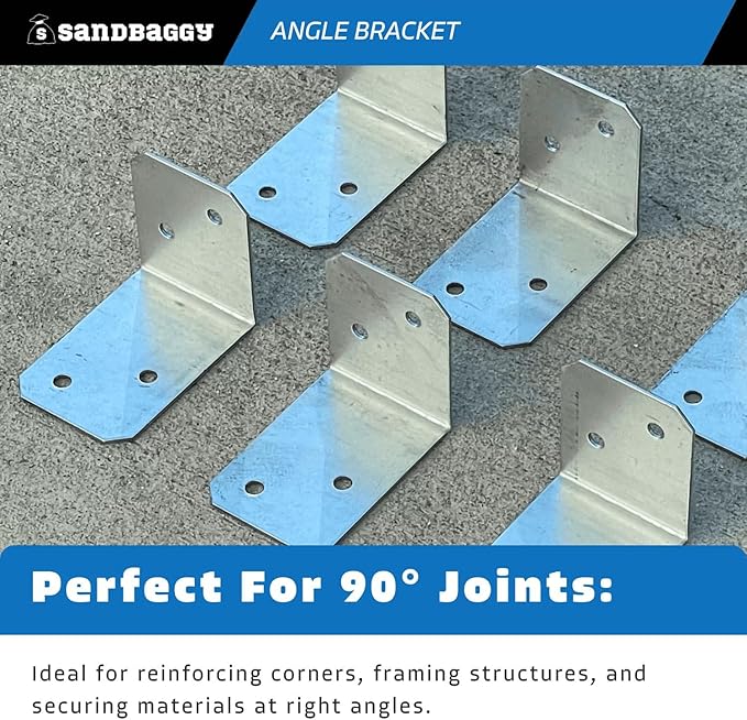 Sandbaggy 2" x 1-1/2" x 1-3/8" Galvanized Angle Bracket (90°) - 18 Gauge Steel - Rust Resistant (2" x 1-1/2" x 1-3/8", 15, Count)