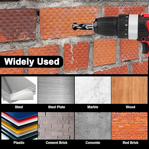 1/4 Inch Concrete Drill Bits 10PCS, Masonry Drill Bit Set with Tungsten Carbide Tip for Glass,Tile, Brick, Cement, Concrete, Plastic, Cinder Block, Wood etc