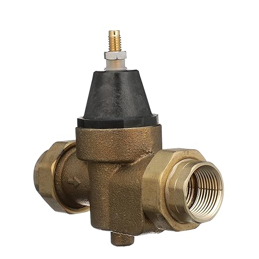 Watts LFN45B Series 1" Lead-Free Cast Copper Silicon Alloy Water Pressure Reducing Valve, Double Union NPT Threaded Female Connection, Elastomer Disc, Adjustable Pressure 25 to 75 psi, Maximum 400 psi