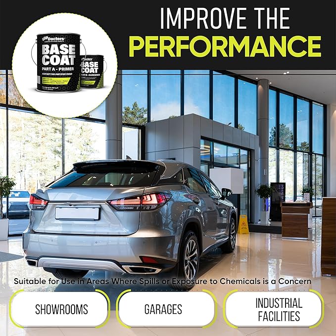 Base Coat 2k Epoxy Primer Paint: High-Performance Protection for Garages, Warehouses, and More – Light Gray, 1 Gallon, 300 sq ft.