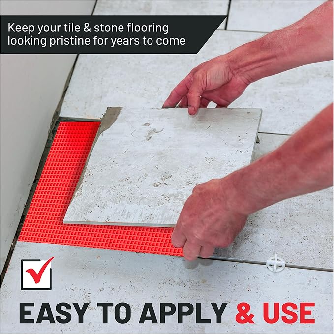 108 Sq Ft Uncoupling Membrane (3.3 ft x 32.8 ft) – Waterproof Crack-Isolation Underlayment for Showers, Bathrooms, Stone & Concrete Floors