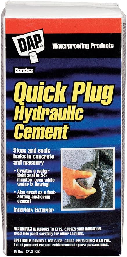 DAP 14086 Quick Plug 5 lb Hydraulic Cement, Pack of 1, Gray
