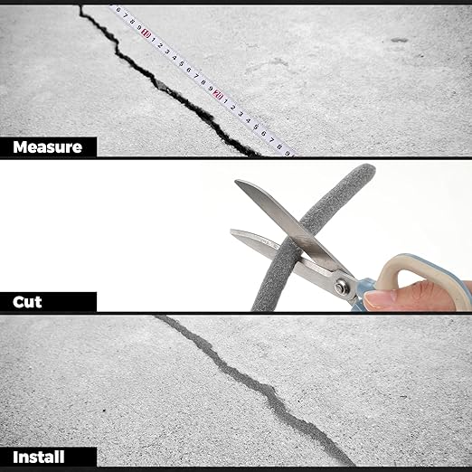 1/2 Inch x 400 ft Foam Backer Rod for Gaps Joints Concrete Crack Filler Caulk Saver Bulk Foam Backing Rod Concrete Filler Rope for Weather Stripping Door Seal (Gray)