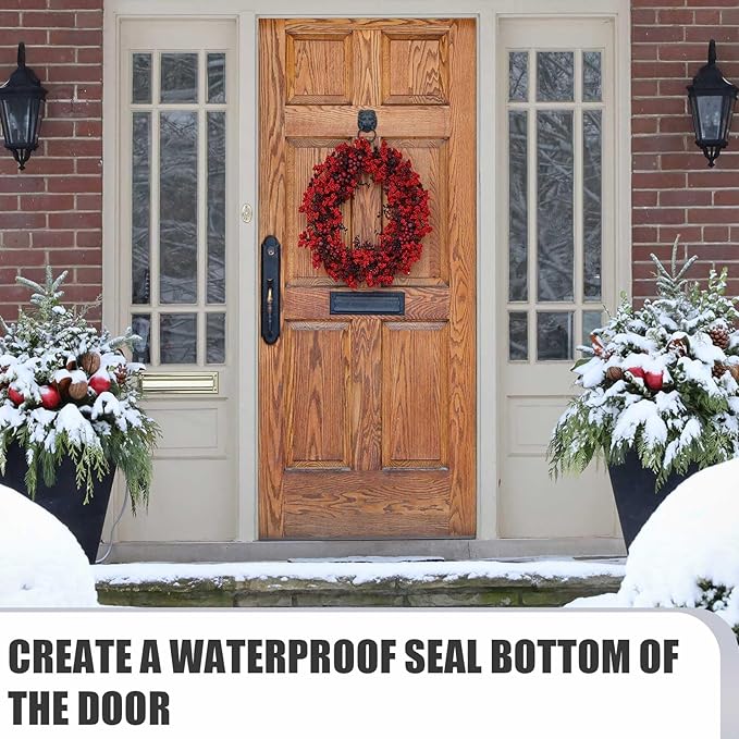 Replacement Door Bottom with Vinyl Fins 36" Long 1 3/4" Wide Threshold Seal Bottom of Door Weatherstrip Kerf Weather Stripping for 7/8" Between Barbs(2 Pcs,Grey)