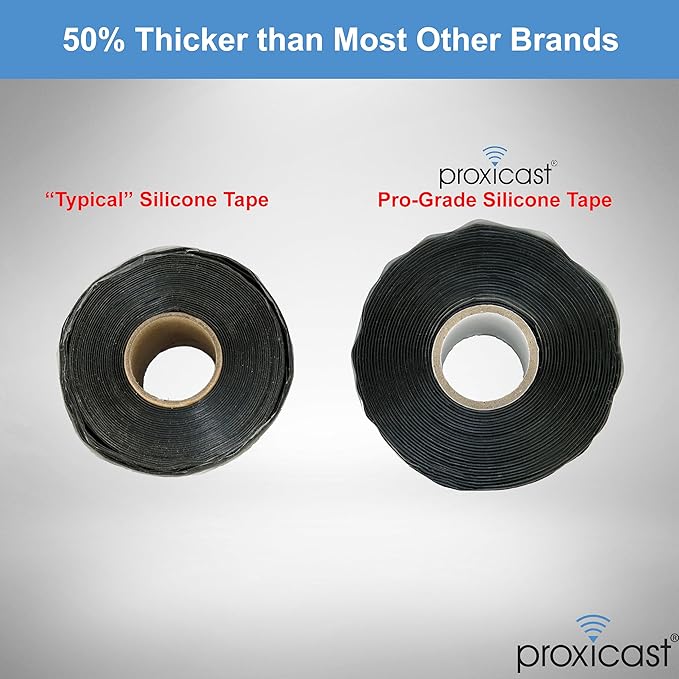Proxicast Pro-Grade Extra Strong 30mil Weatherproof Self-Fusing Silicone Rubber Sealing Tape For Outdoor Antenna Coax & Electrical Cables, Hose/Pipe Leaks & Emergency Repairs (1.5" x 15' roll) - White