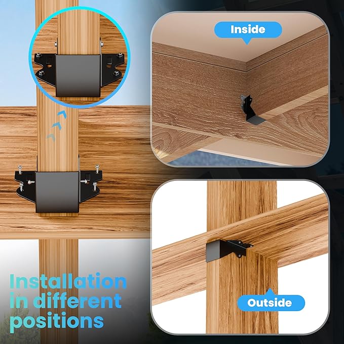 20 pcs 2x4 Joist Hangers Black Face Mount Joist Hangers , 2x4 Brackets Fits Truss Connectors,Rafter Hanger for Floor Deck and Ceiling Joists Q235B Steel Black Powder Coated
