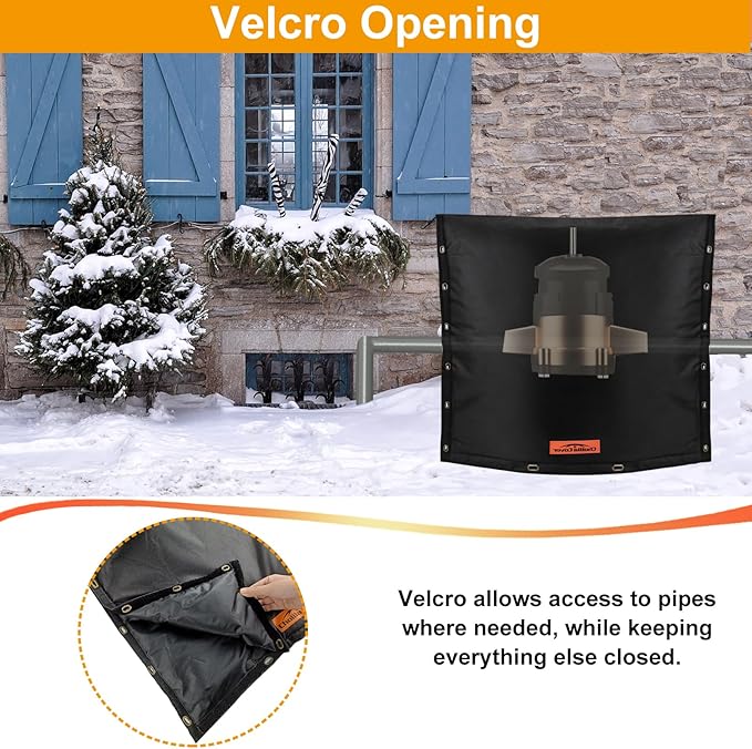 Backflow Preventer Cover Insulated (5˚F) - 20" W x 16" H Backflow Cover for in-Wall Pipes - Sprinkler Covers for Outside Pipe Traversable - Backflow Insulation Cover Black