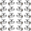 20-PCs HeSun Straight Stop Valve, 1/2" FIP X 3/8" OD Compression, 1/4 Turn Shut Off Valve, Chrome Plated Brass(VALVE057-20)