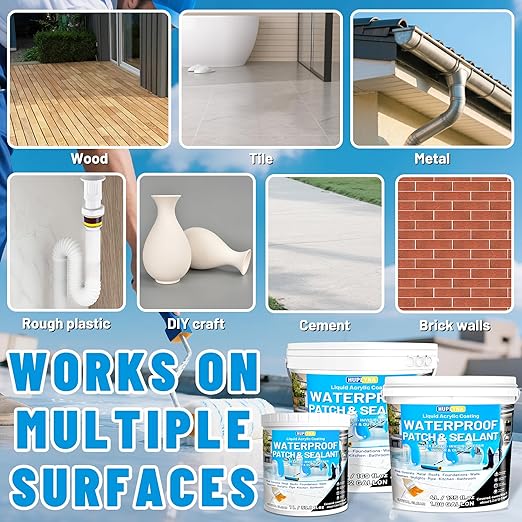 Liquid Waterproof Sealant, Invisible Water Proof Agent, Anti-Leakage Repairing Transparent Waterproof Coating, Indoor and Outdoor Water-Based Waterproofing Glue 1L