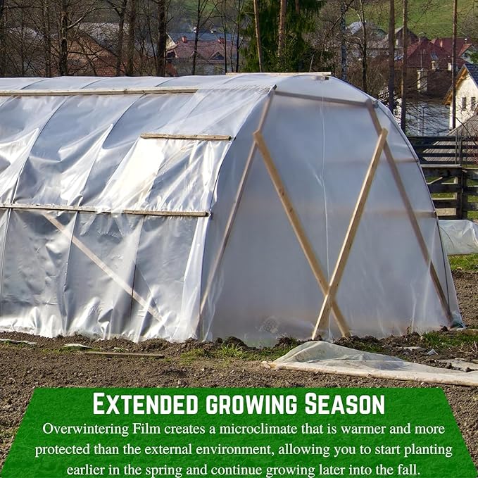 Farm Plastic Supply - Protective Clear Overwintering Plastic Film - Overwintering Film, 6 Mil Clear Plastic Film, Greenhouse Plastic, Durable Plastic Sheeting (4 Mil 4' x 200')