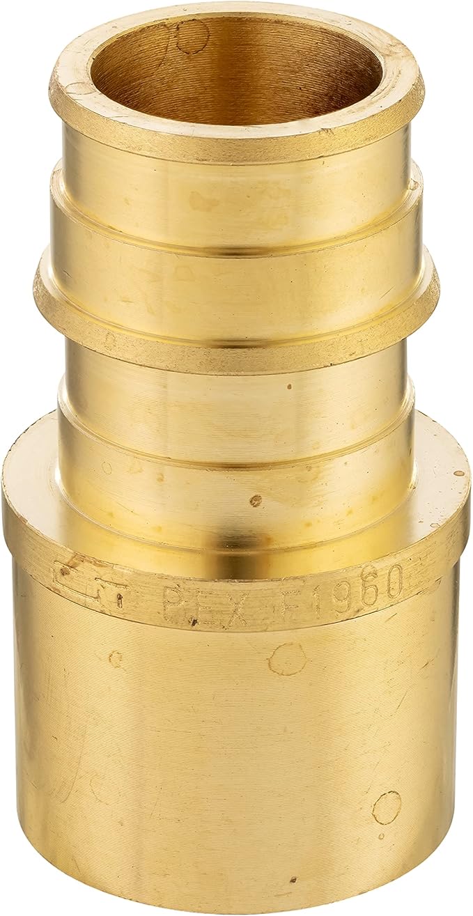 (Pack of 5) EFIELD Pex A Full Flow Expansion Brass Fitting 3/4"x 3/4" Female Sweat Adapter (Over the Copper Pipe), ASTM F1960,(PEX1960054-5PCS)