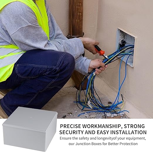 12" x 12" x 6" ABS Plastic Dustproof Waterproof Box IP65 Junction Boxes Project Junction Conduit Box for Electrical Outdoor Enclosure