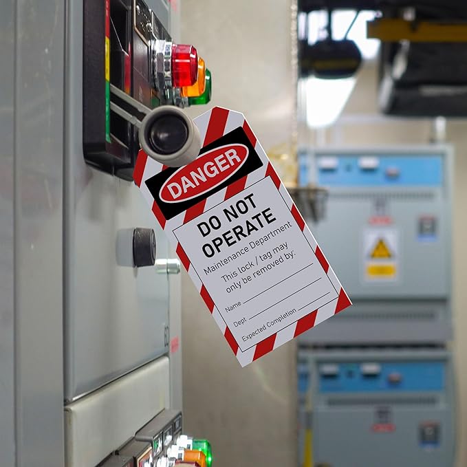 50PCS Lockout Tagout Tags Do not Operate Equipment Labels with 50 Zip Ties OSHA Compliant for Out of Service Machine Maintenance